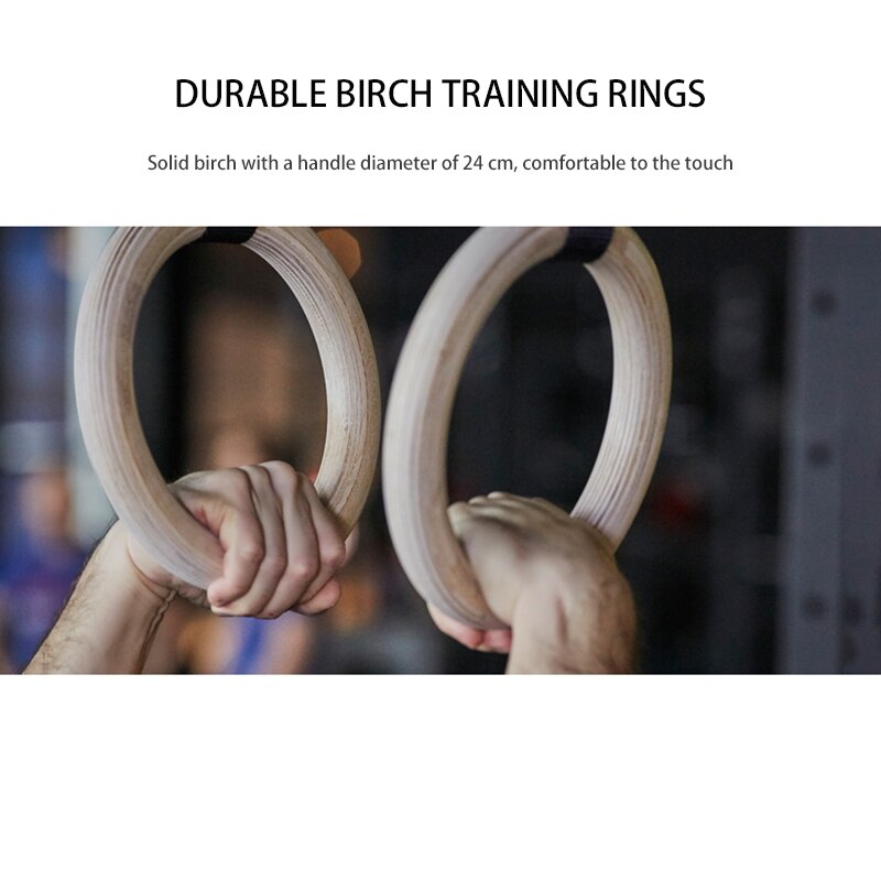 Træ 28mm trænings fitness gymnastik ringe træ trænings ring træningscenter træning crossfit pull ups muskel stærk bærende