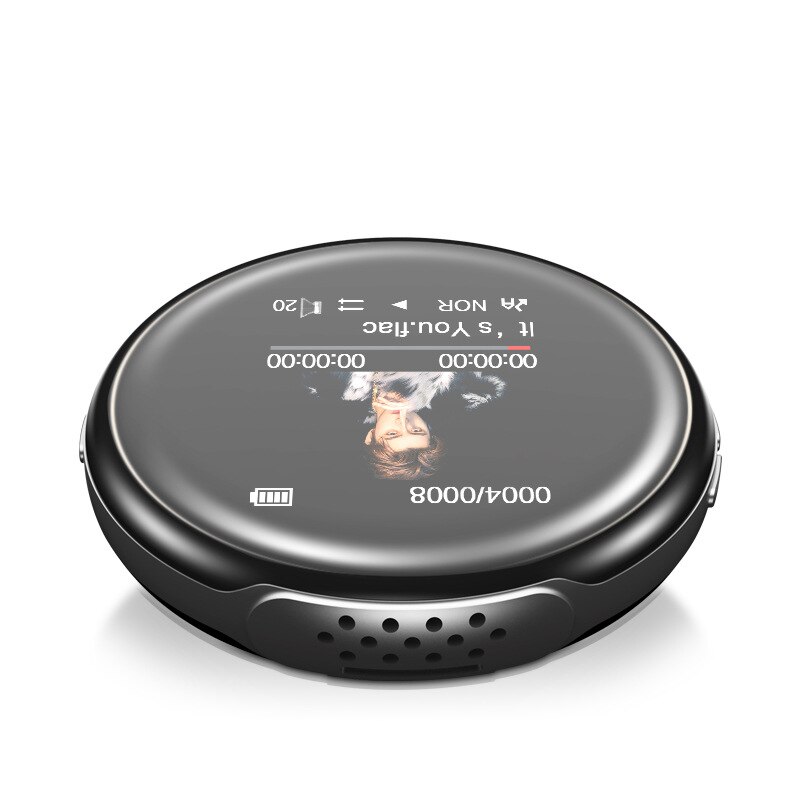 Runde MP3 Spieler Bluetooth Sport Mini 8GB MP3 Spieler tragbar Mit Eingebauter Lautsprecher FM E-buch Mit 1,44 Zoll TFT farbe Bildschirm: Schwarz