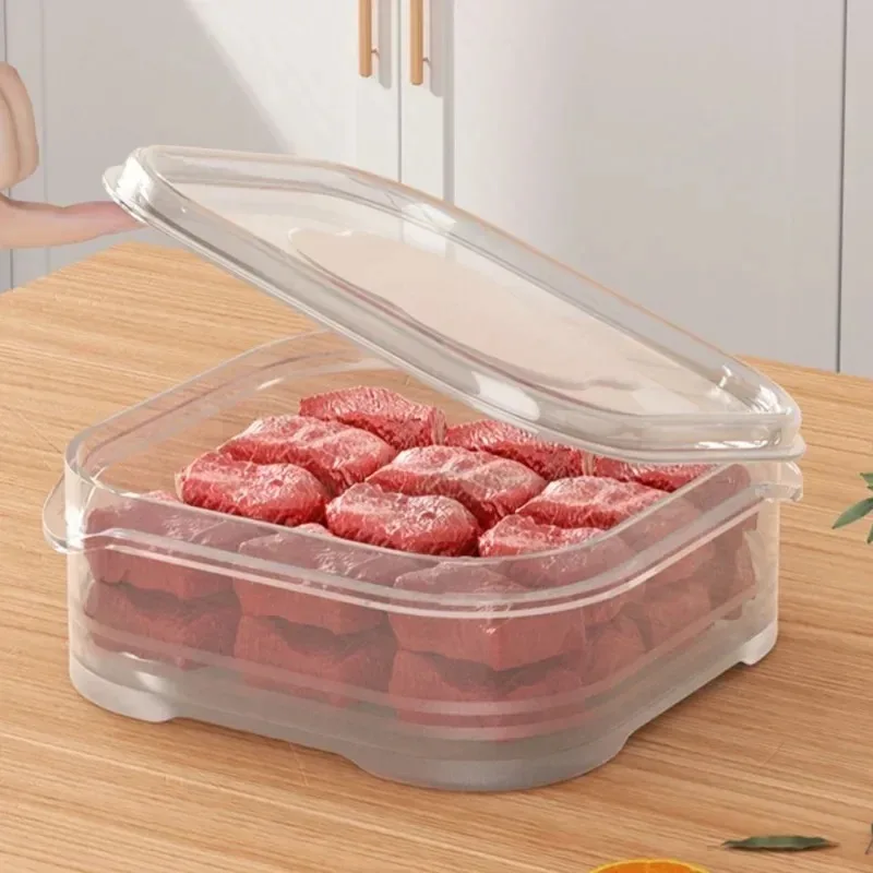 1/10x Kühlschrank Aufbewahrungsbox Einfrieren Gemüse Obst Kühlschrank Organizer Einfrieren Fleisch Frischhaltebox Feuchtigkeitsbeständiger versiegelter Behälter