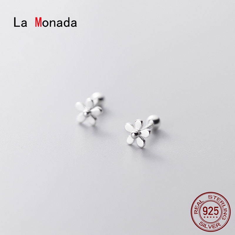 La Monada Bloem Oorbellen Studs 925 Sterling Zilveren Fijne Sieraden Minimalistische Mooie Stud Oorbellen Voor Vrouwen Zilver 925 Koreaanse