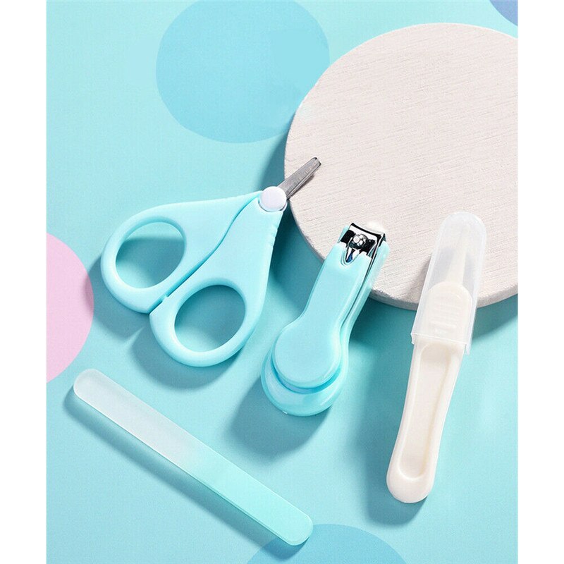 4 stuks/doos baby nagelkunstgereedschap veilige nagelknipper schaar vijl gezondheidssets babyverzorging nagelverzorging gezondheidssets