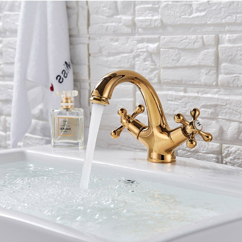 Dek Installatie Golden Wastafel Kraan Badkamer Was... – Grandado