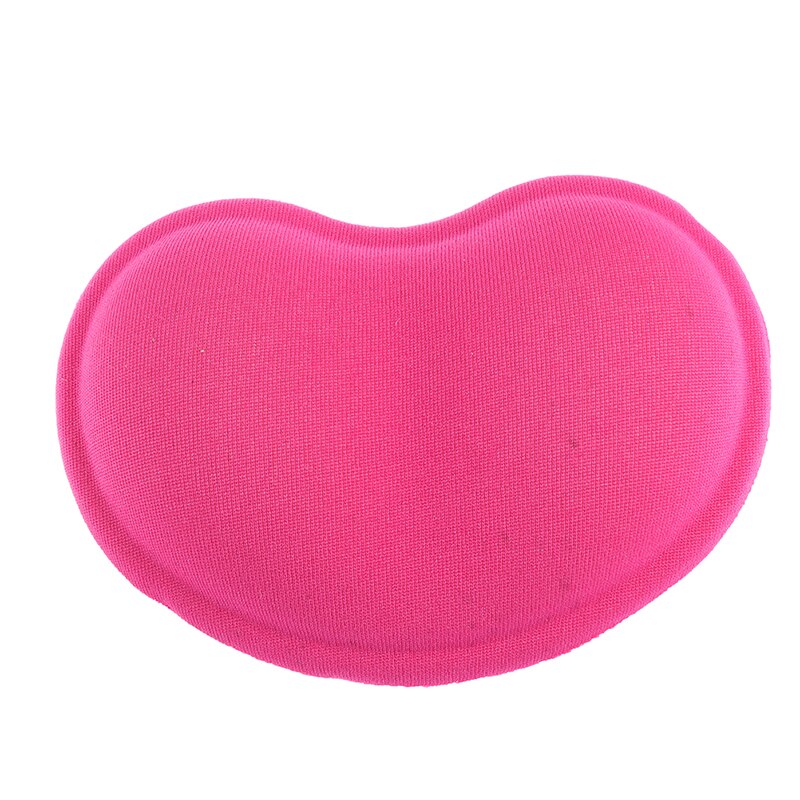 Almofada de mouse em forma de coração 3d, descanso de pulso, gel de sílica, travesseiro de mão, almofada de algodão para escritório: Rosa