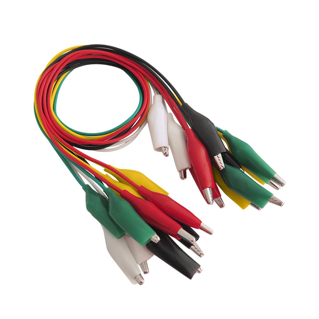 10 Pcs Double-Ended Wire Test Leads Alligator Clips Jumper Crocodile Clips Cable Alligator Testen Draad