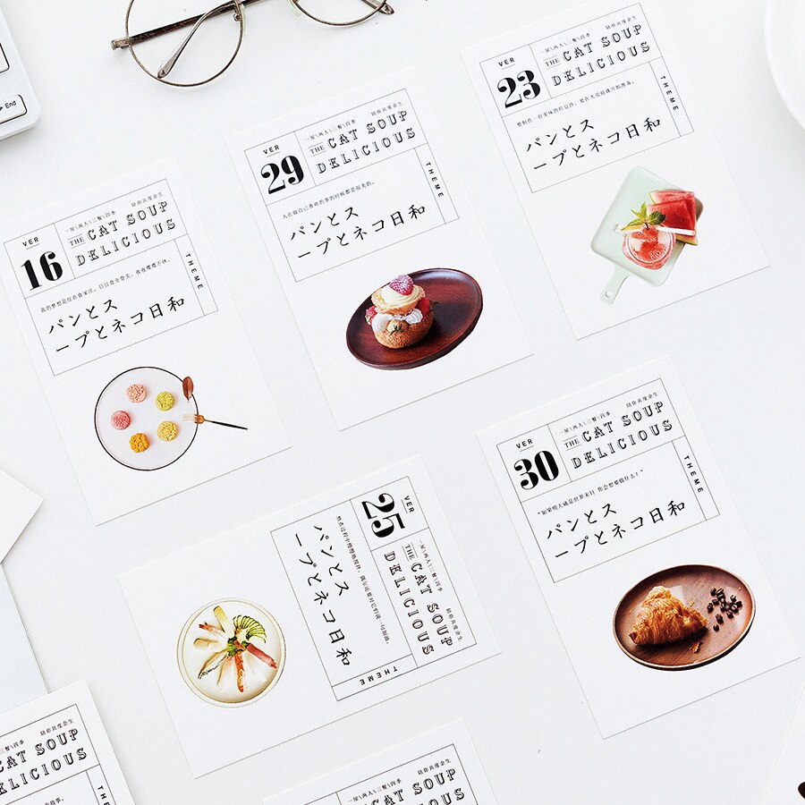 30 hojas/Set de deliciosa postal/tarjeta de felicitación/tarjeta de mensaje/tarjeta de de Sobre Carta de cumpleaños