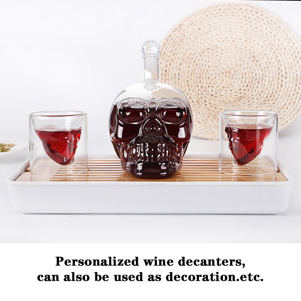 1000ml Crystal Vodka Bottle Skull Bottles Gothic Wine Vodka Decanter Glass Decanter Whiskey Decanter With Stopper