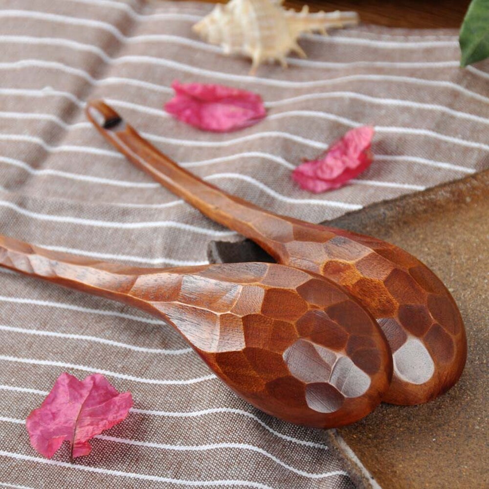 Wooden Spoon Turtle Shell Texture Durable Safe Practical Cooking Soup Pot Spoon Utensil for Restaurant