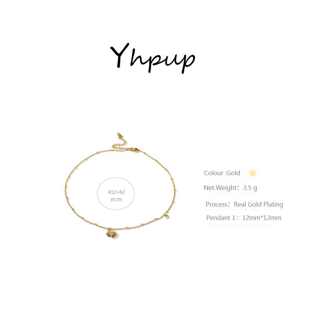 Yhpup 316 in Acciaio Inox Pendente Del Fiore Ciondola Collana in Oro 2020 Gioielli Alla Moda per le Donne di Modo Banale Della Collana Del Collare