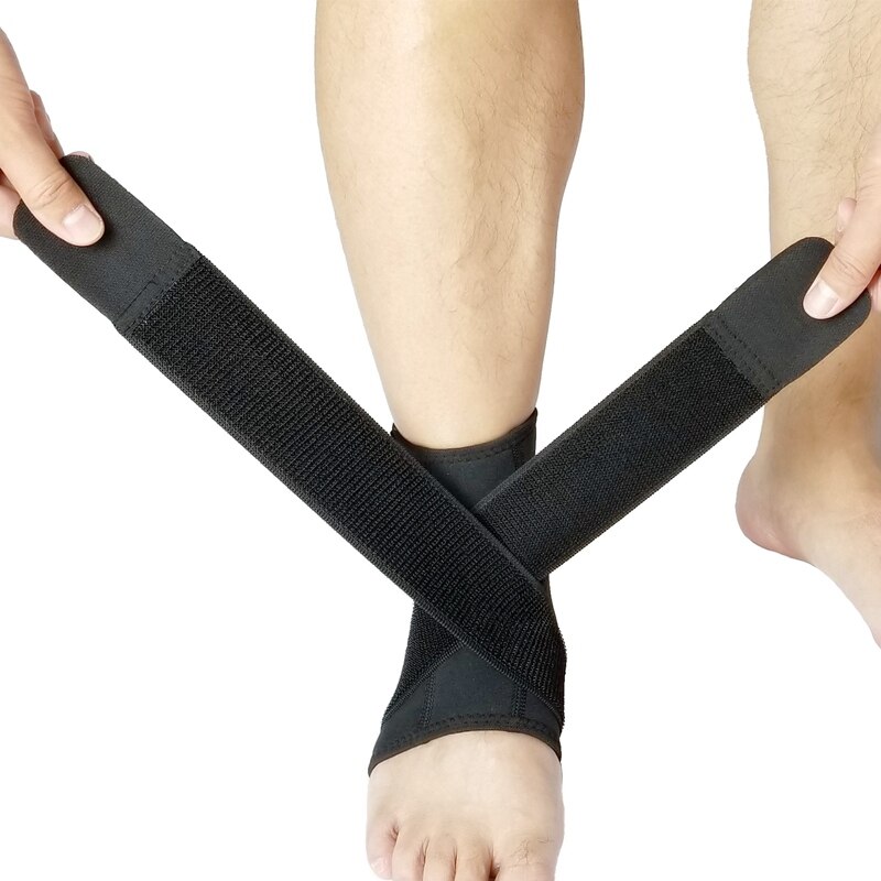 Elastische Veiligheid Enkel Ondersteuning Gym Running Bescherming Voet Bandage Enkel Brace Band Zwarte Anti-Slip Guard Sport Fitness Ondersteuning