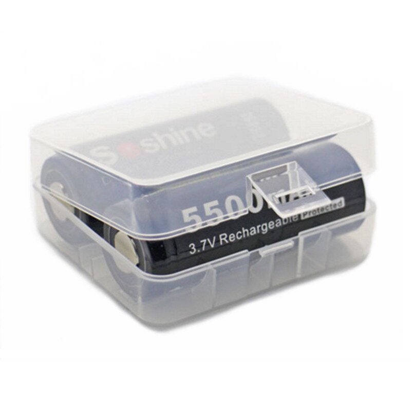 Soshine, 3,7 V, 5500mAh, 26650, batería protegida, 26650, pilas recargables de ion de litio con funda porta baterías