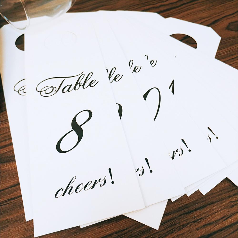 OurWarm Wedding Decoration Wine Bottle Number Cards Numbers 1-20 Paper Table Number Label Party Direction Signs