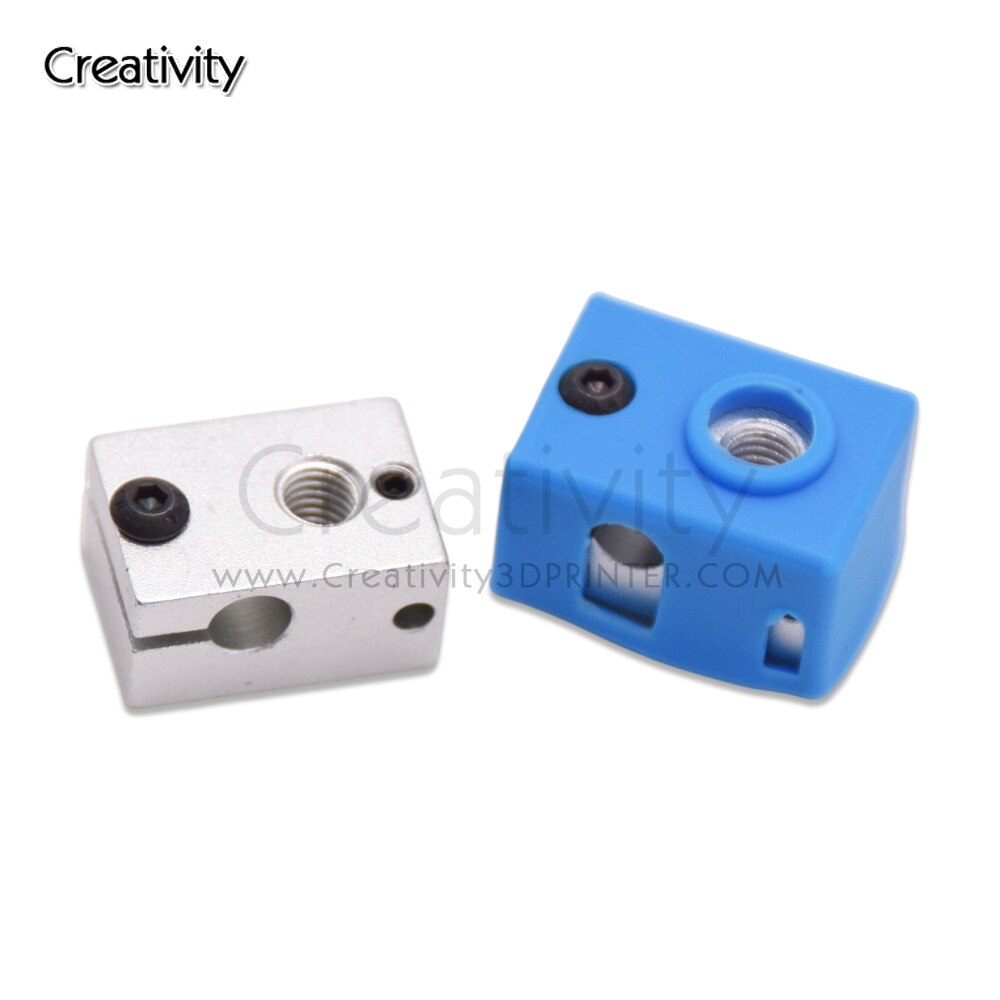 3D Printer E3D V6 Heater Blok Offical Aluminium Blok Met V6 Siliconen Sok Voor V6 PT100 Thermistor J-Head 1.75/3.0 Mm 3D Printer