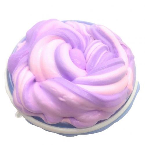 100Ml Slijm Speelgoed Fidget Speelgoed Squishy Squeeze Stress Antistress Multicolor Bitterkoekje Pluizige Slime Voor Kids Volwassenen Slime Charms: White  Purple