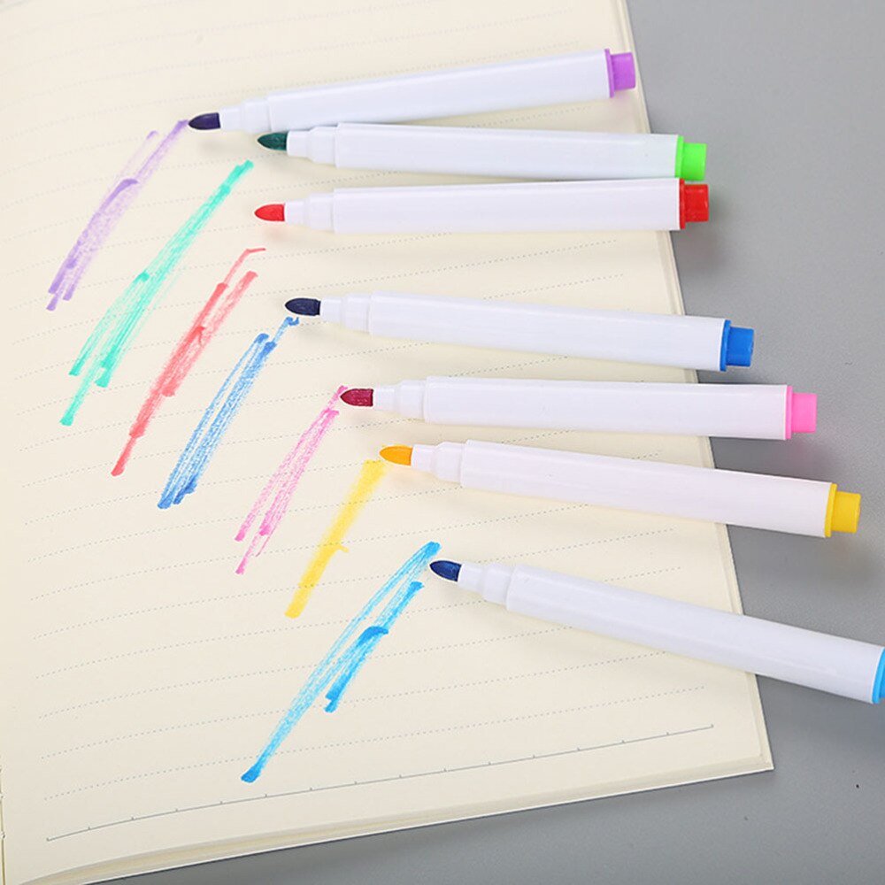 24pcs Erasable Whiteboard Pen Magnetic Whiteboard Pen Erasable Marker Carrying Brush (8 Colors)