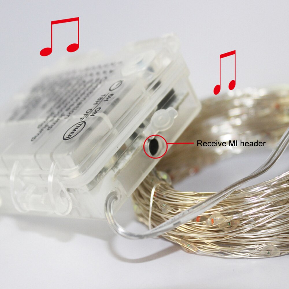 Batterie/USB Betrieben Musik Klang Kontrolle Schnur Fee Lichter 5M 500LED/10M 100LED Silber Draht Weihnachten girlande mit Fernbedienung