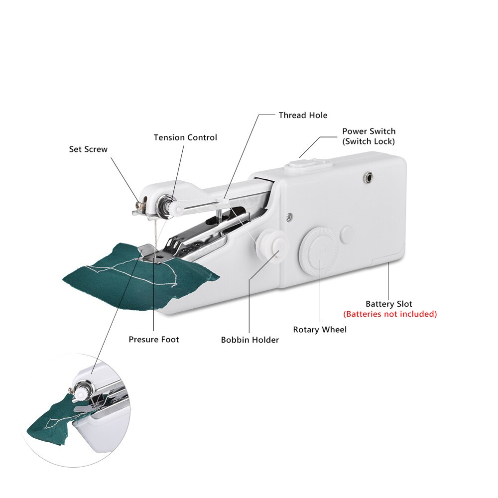 Portable Mini Hand Sewing Machine Household handheld Sewing Machine Electric Stitch Needlework Set for DIY Clothes Stitchin