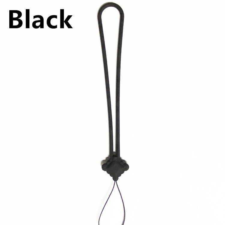 Chinese Knoop Siliconen Touw Vloeistof Korte Mobiele Telefoon Lanyard Houder Telefoon Pols Bandjes U Disk Sling Siliconen Mobiele Telefoon Touw: black