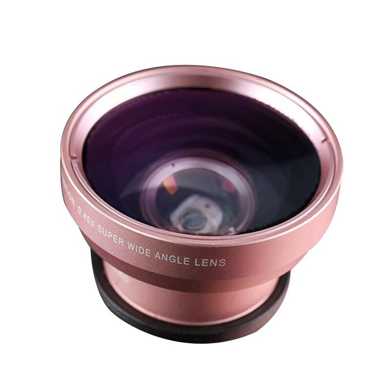 3 in1 Lente 0.45X Ampio Angolo di + 12.5X macro Obiettivo Professionale HD Obiettivo della Fotocamera Del Telefono per Xiaomi Samsung LG Huawei p20 P30: rosa oro