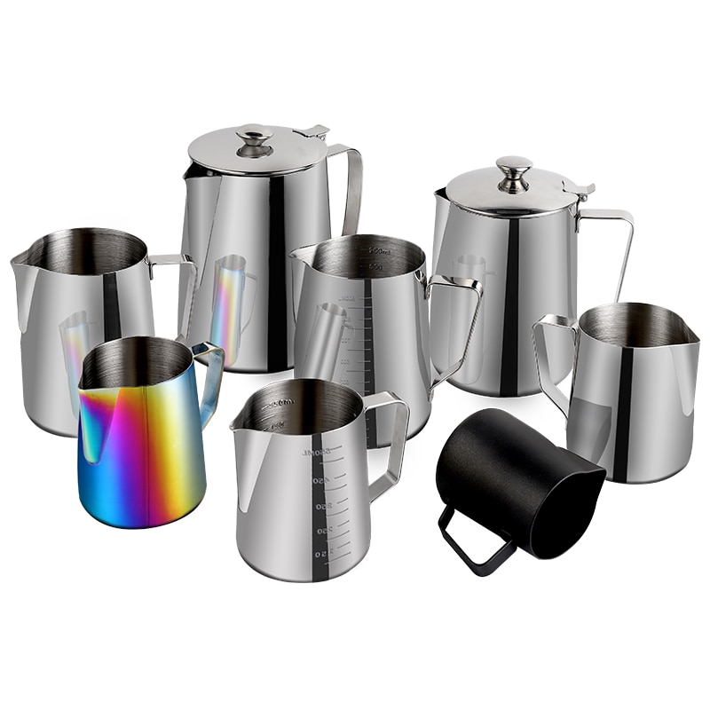 Edelstahl Krug Kaffee Krug Milch Aufschäumen Krug ziehen Blume Tasse Cappuccino Milch Topf Espresso Tasse Latte Kunst Milchaufschäumer