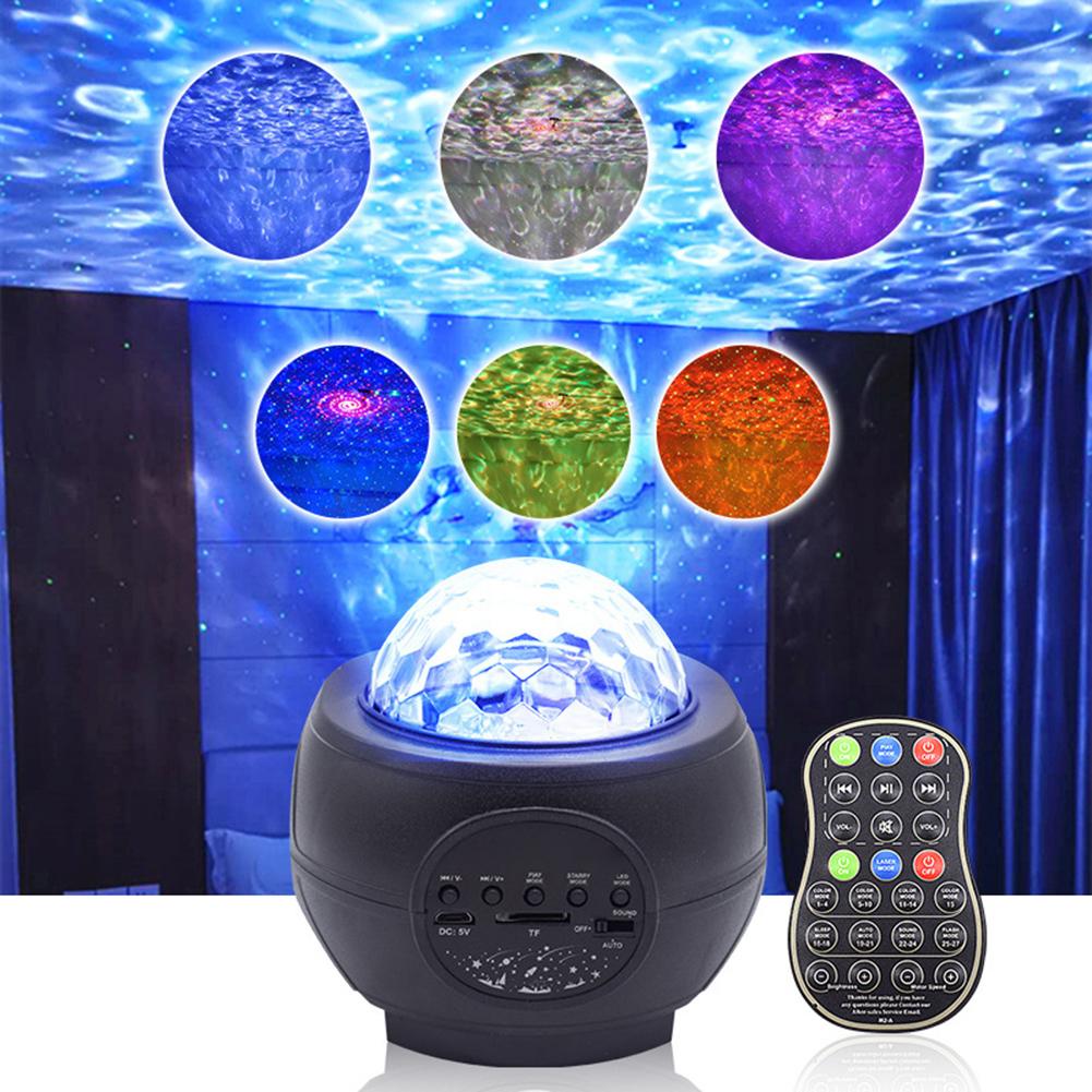 Projector Galaxy Lamp Adjustable Multiple Lighting Starry Sky Water Wave Bluetooth Voice Control LED Night Light