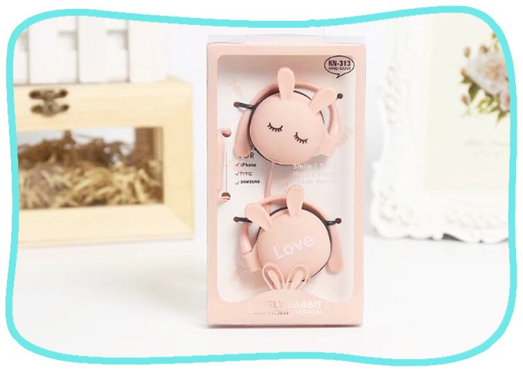 3.5mm schattige cartoon stereo oordopjes met oorhaakjes voor sport, voor meisjes en kinderen, voor de xiaomi mobiele telefoon  mp3: Roze