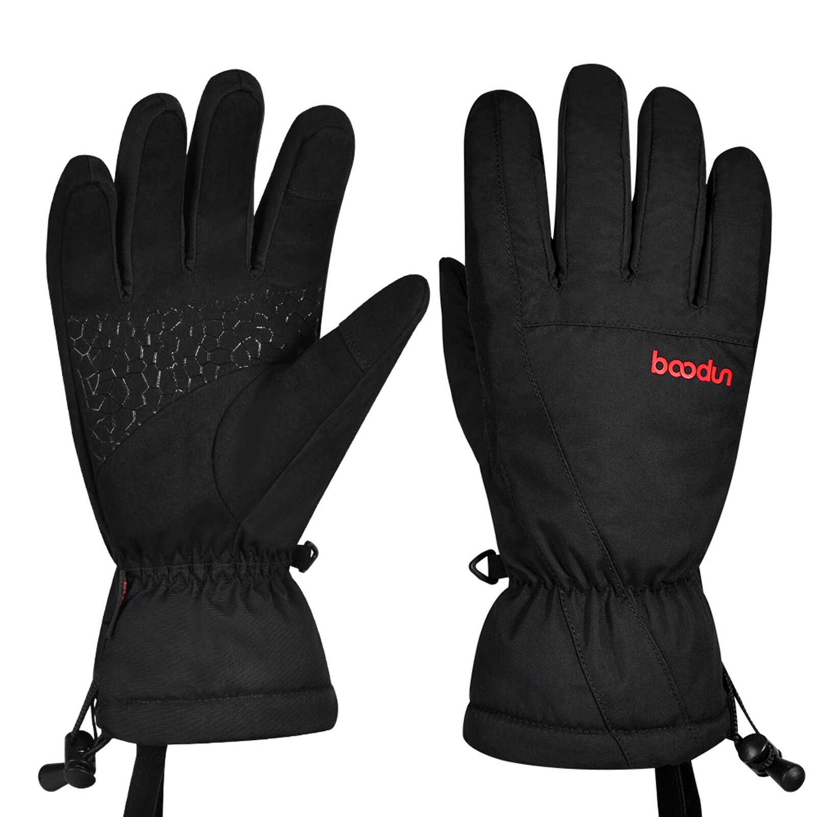 Guantes de nieve para esquí de invierno para hombre y mujer, resistentes al agua, con pantalla táctil, cálidos, para snowboard, esquí, ciclismo, senderismo: Black / S