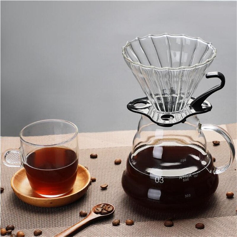 V60 Coffee Pot ,350ml 600ml 800ml Glass Coffee Dripper, Insulated Handle To Keep Your Pour Over Coffee and Fresh Drip Kettle