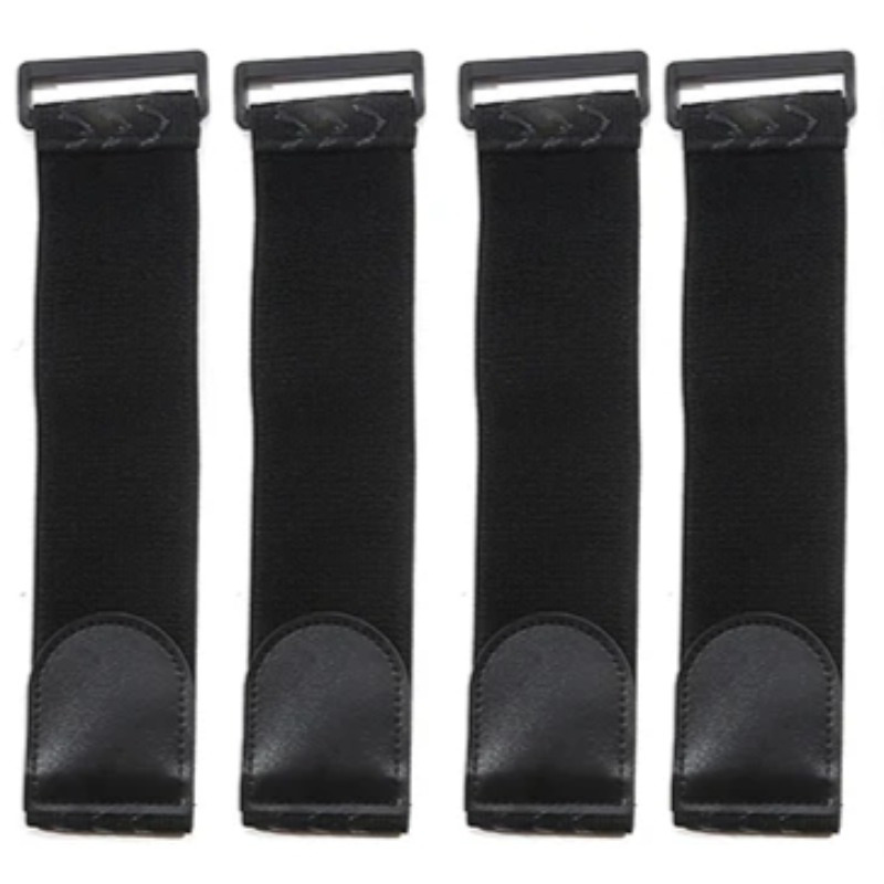 4Pcs Black Heavy Duty Reusable Loop Cinch Straps Adjustable Fastening Securing Cable Straps Elastic Velcro Straps: Default Title