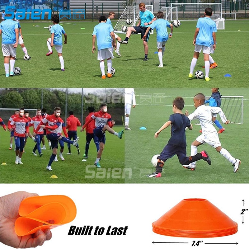 Pro Disc Cones (Set of 50) - Agility Soccer Cones with Carry Bag and Holder for Training, Football, Kids, Sports