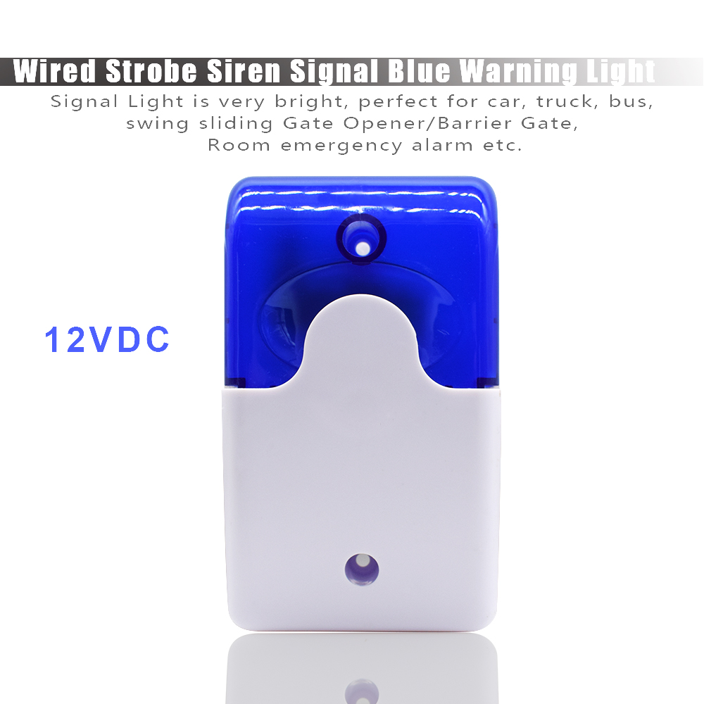 Duurzaam 24V 12V Dc Mini Indoor Wired Strobe Sirene Met Rode Sirene Flasher Home Security Alarm Strobe Led licht: DC  12V