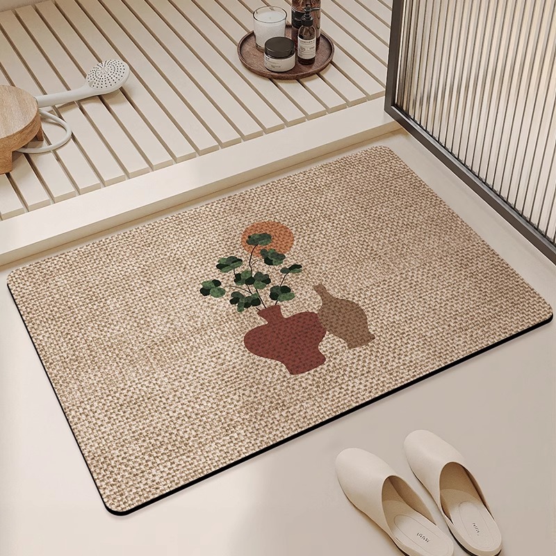 Tapis de sol de salle de bain, boue de diatomée, séchage rapide, tapis de porte de salle de bain, tapis antidérapant domestique, lavabo de toilette, coussinet de pied