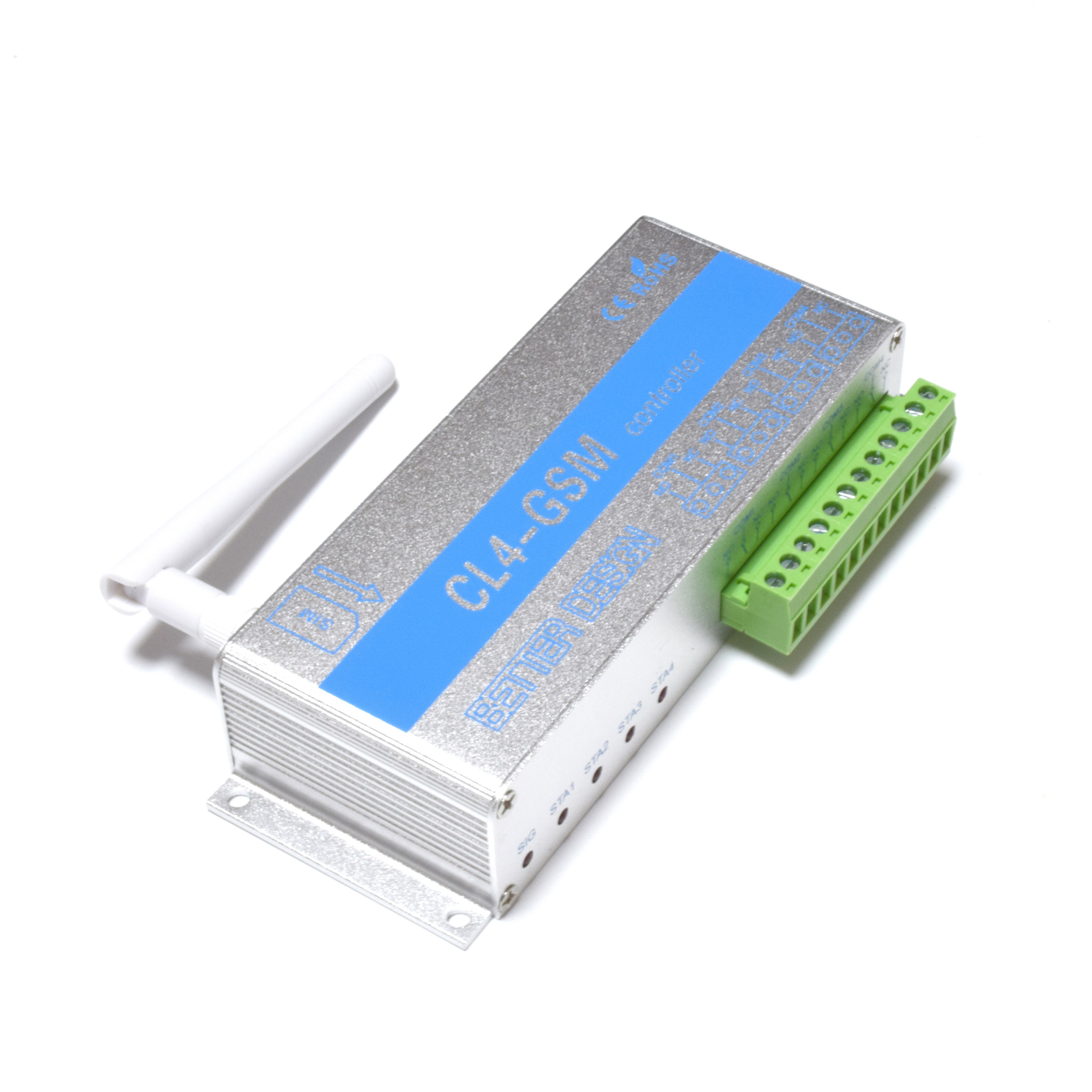 SMS 2G GSM APP 4 Channel Relay ON/OFF Switch Remote Controller CL4-GSM Support Temperature Humidity Monitoring Power Fail Alert