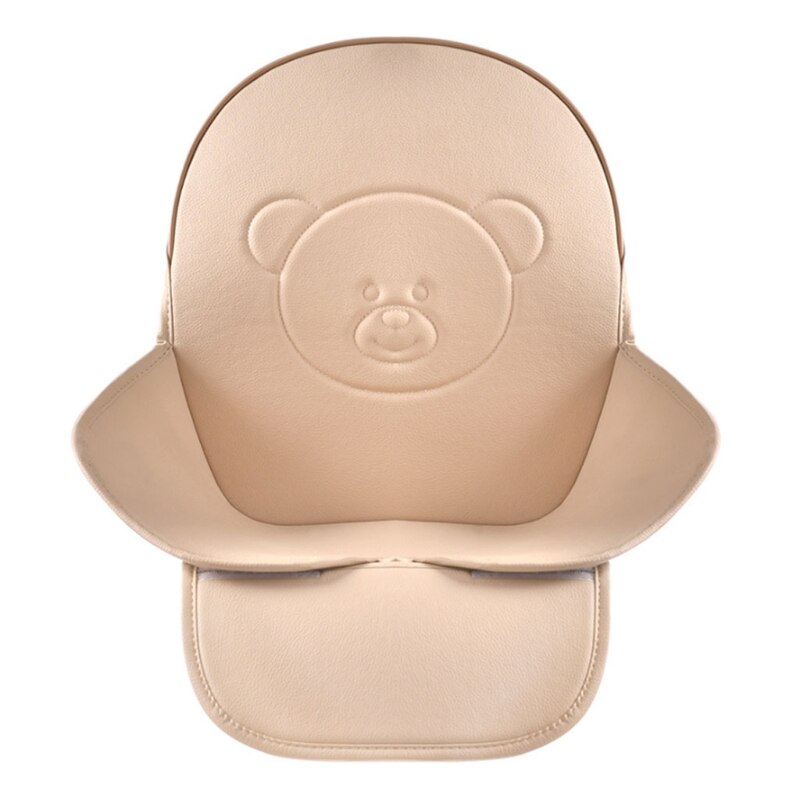 Funda de cojín Universal para trona, de cuero PU, impermeable, para alimentación de bebés y niños: Beige