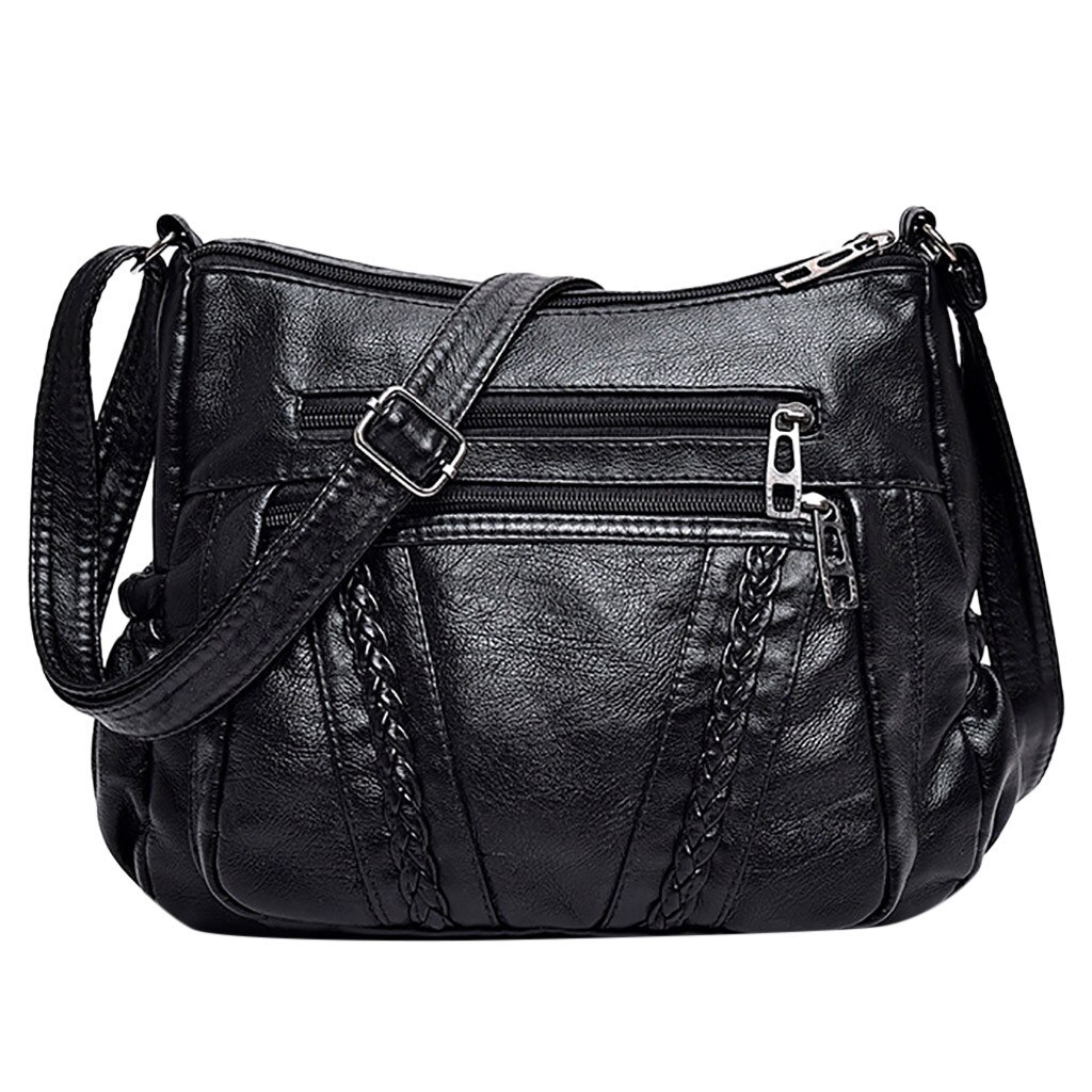 3W # vrouwen Mode Messenger Bag Zwarte Tas Schoudertas Casual Wild in vrouwen totes Casual wilde: A