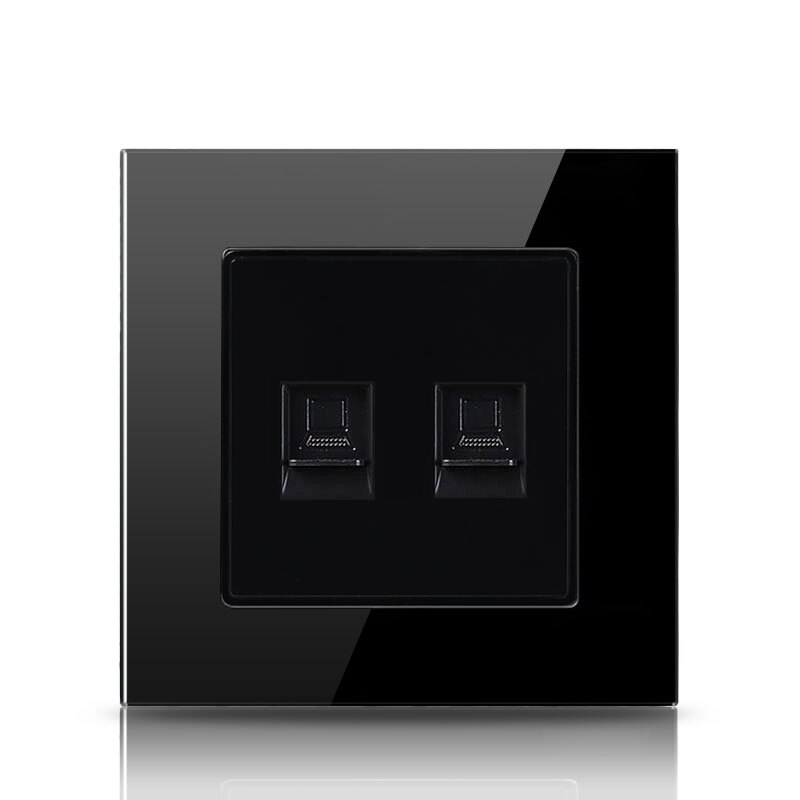 Atlectric  rj45 & tv-portar dubbla  rj45 datauttag tv-port vägguttag dator tv-kontakt paneluttag härdat glas: Dubbel  rj45