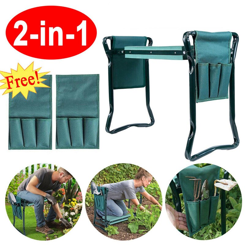 2 In1 Tuin Seat Kneeler Opvouwbare Bench Met Tool Pouch Thuis Outdoor Bench Knie Pad