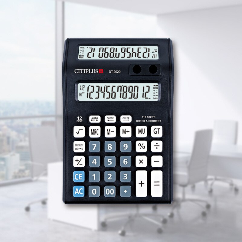 Citiplus Desktop Calculator Dual Display Display 12-digit 112-step Abs Plastic Material Ct Review Function Calculator