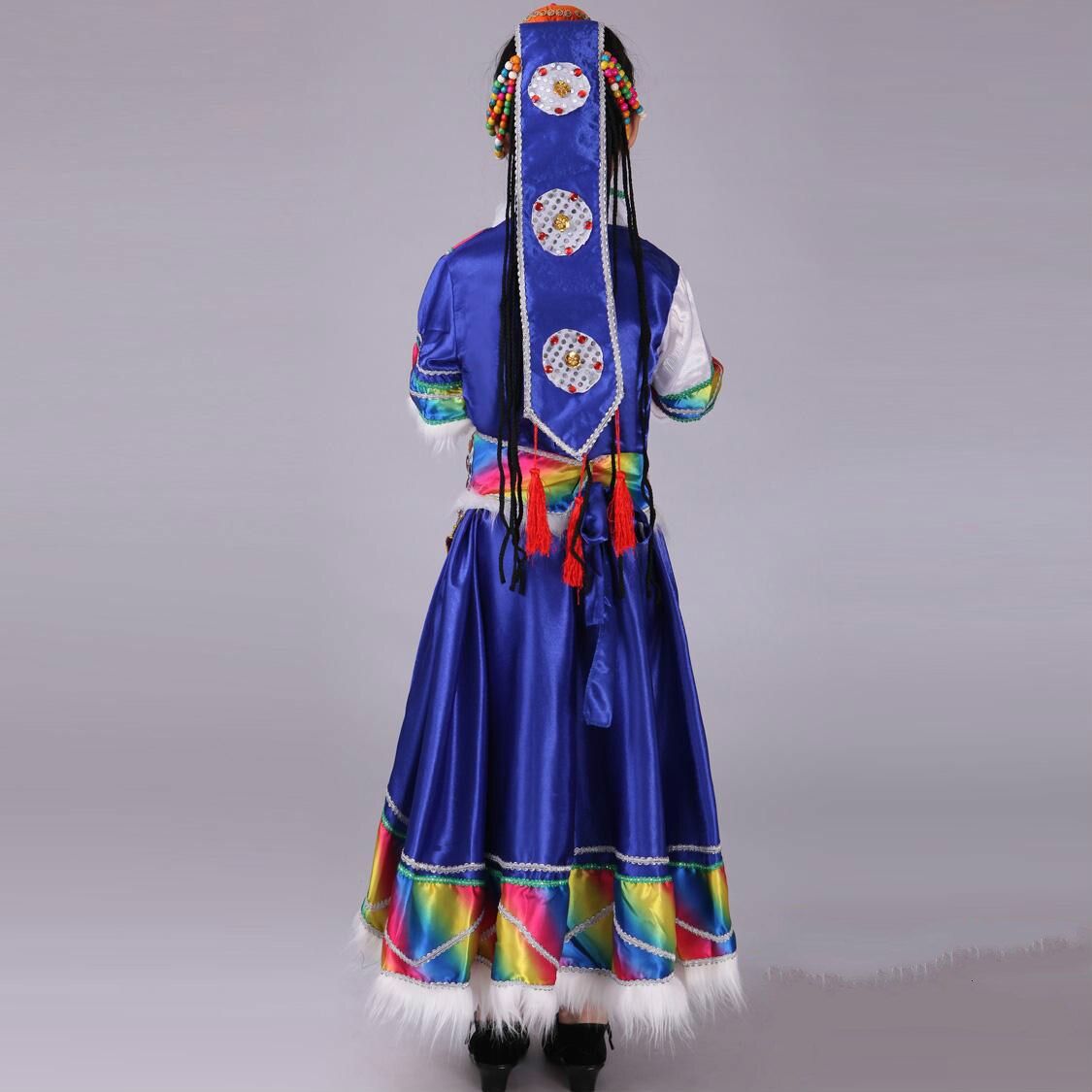 De Tibetaanse Dans Tibetaanse Kleding Kostuums Etnische Dans Kleding Meisjes Kind Traditionele Tibetaanse Dans Kostuums