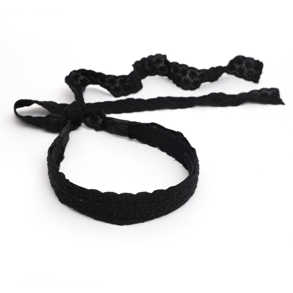 Cotton Eyelet Ribbon Hair Accessories Dressy headband bow clip For Girl