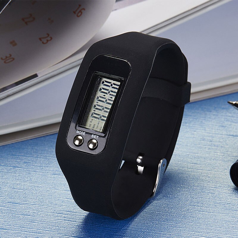 Digital LCD Pedometer Run Step Walking Distance Calorie Counter Sport Watch Bracelet TOO789: Black