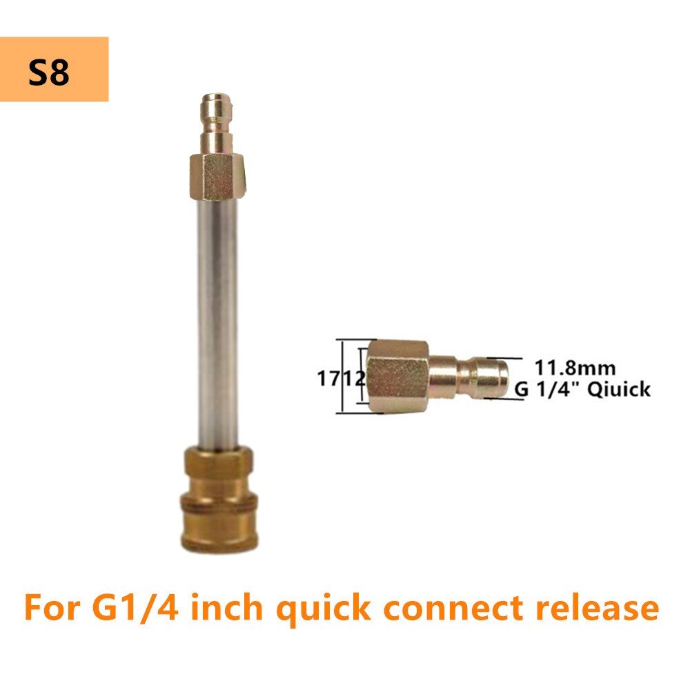 Car Pressure Washer Extension Wand Lance Kit 1/4&quot; Quick Connector for Karcher Interskol LAVOR Parkside Machine Nozzle Adapters: S8