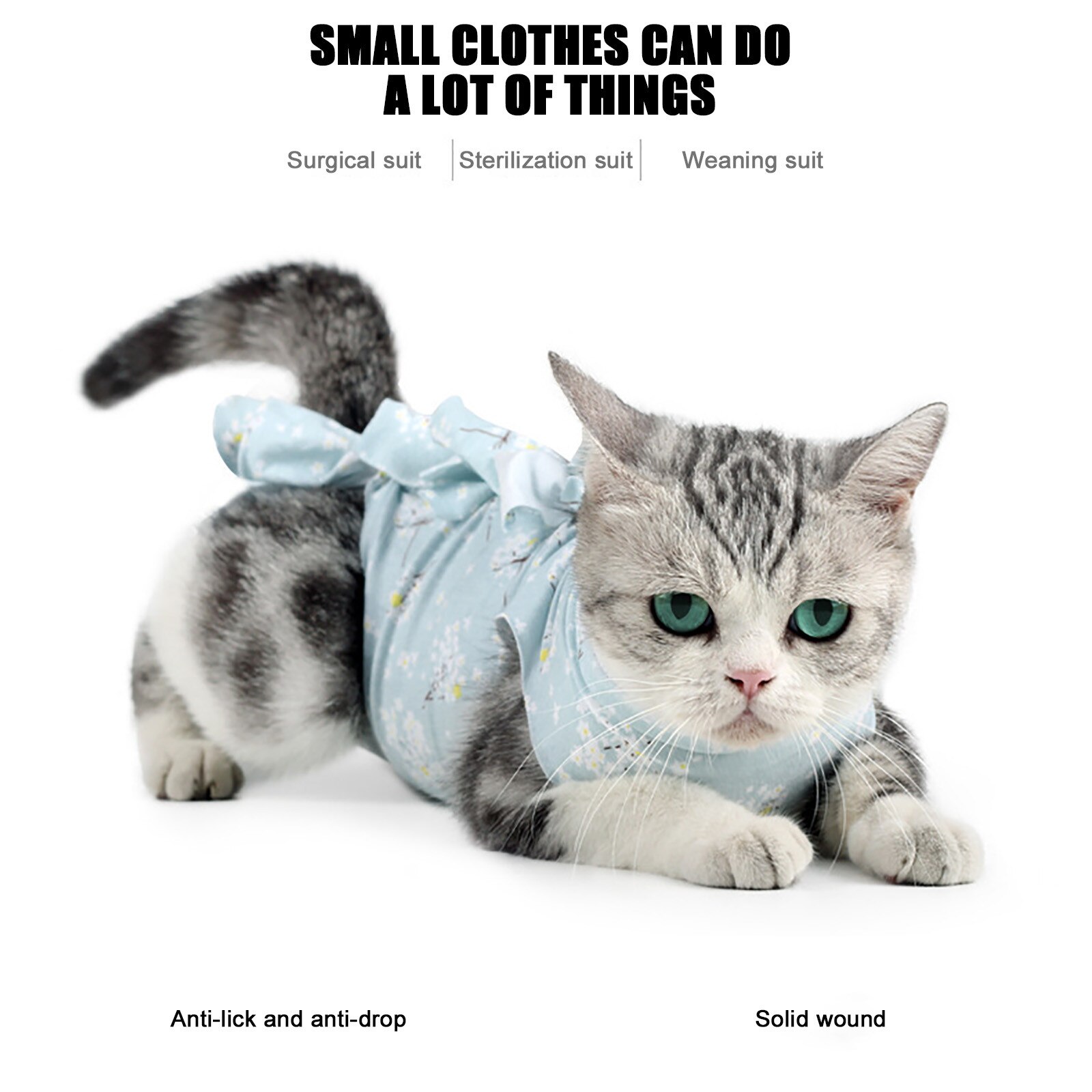 Pet Hond Kat Sterilisatie Pak Anti-Likken Wond Na Chirurgie Operatie Herstel Pet Care Kleding Ademend Katten Spenen Pak