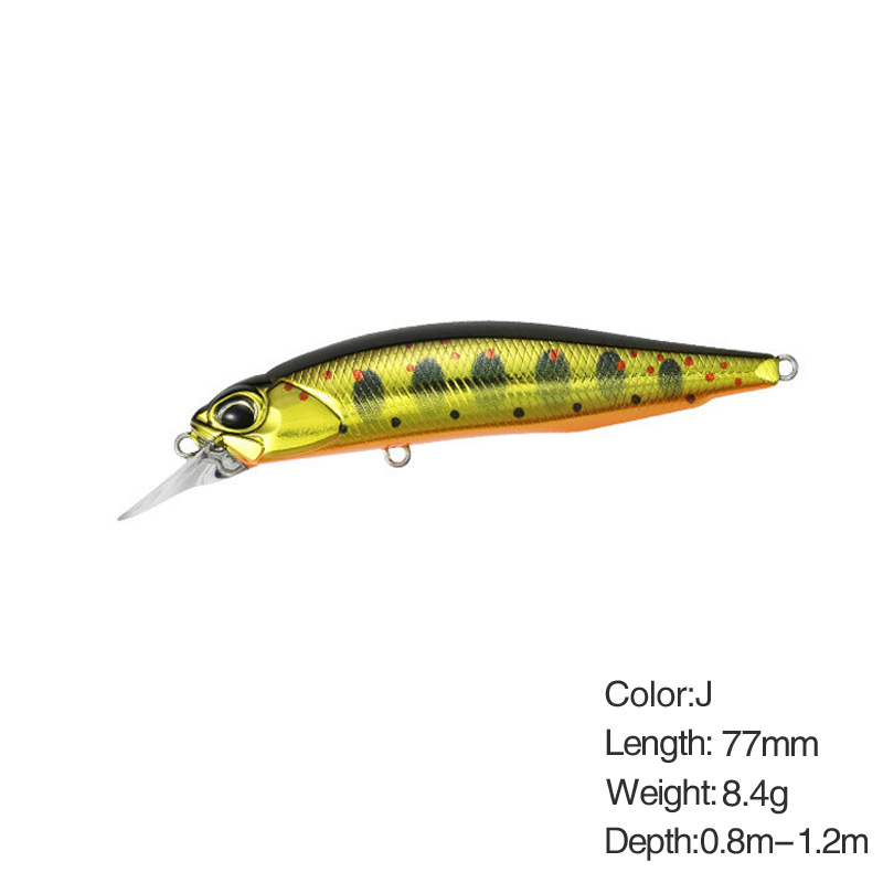 Minnow lokke haard agn kunstige woblere fiskeri lokker suspenderende krank wolfram vægt system wobler model krank agn: J