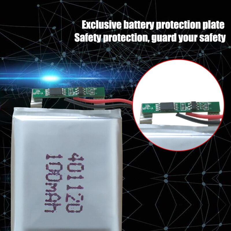 401120 Li-ion Polymer Battery 3.7v 100mah Rechargeable Batteries CE FCC ROHS Certification Safe Power Supply