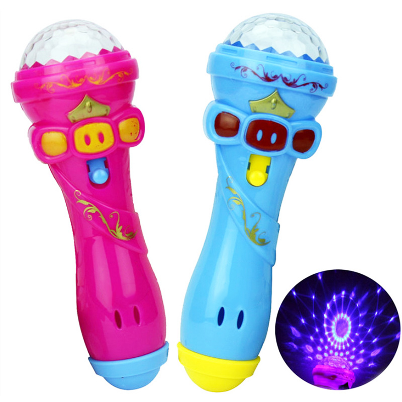 Børn børn mikrofon form legetøj stjernehvid lommelygte legetøj blinkende pind yh -17