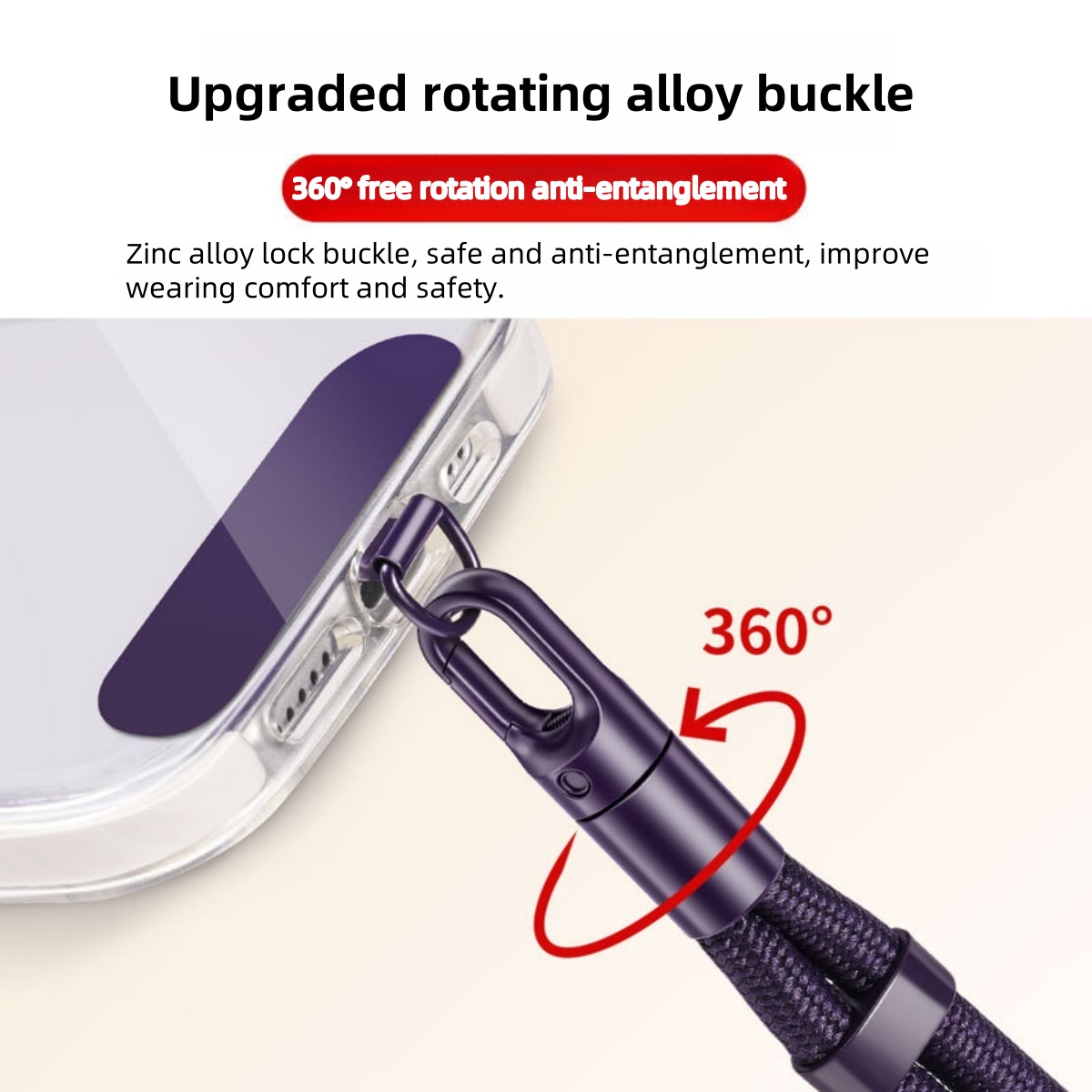 Universelles Telefon-Lanyard mit Clip, verbessert, Anti 360° ° Drehbarer, verstellbarer Hals-/Umhängegurt für alle Handyhüllen