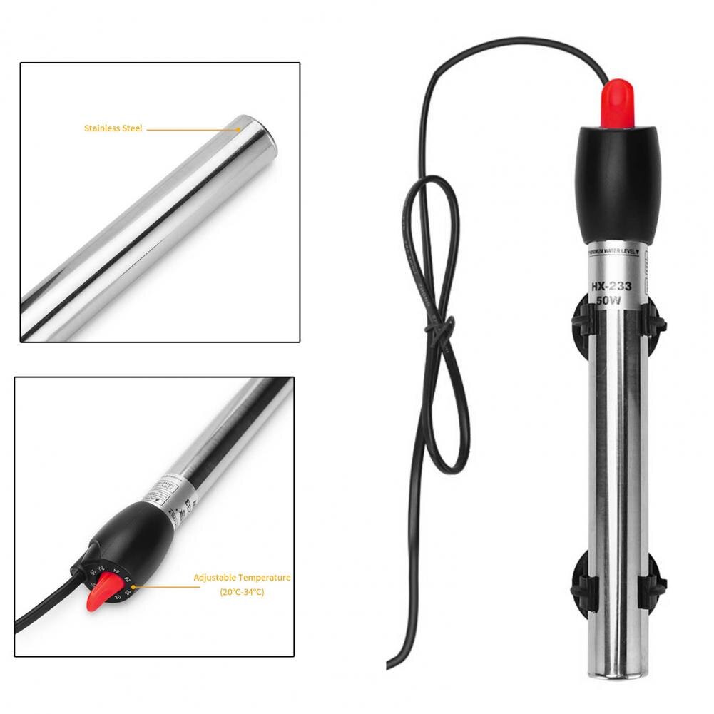 Aquarium Heater Full Submersible Submersible Fish Heater Adjustable Good Insulation Submersible Fish Aquarium Heating Rod