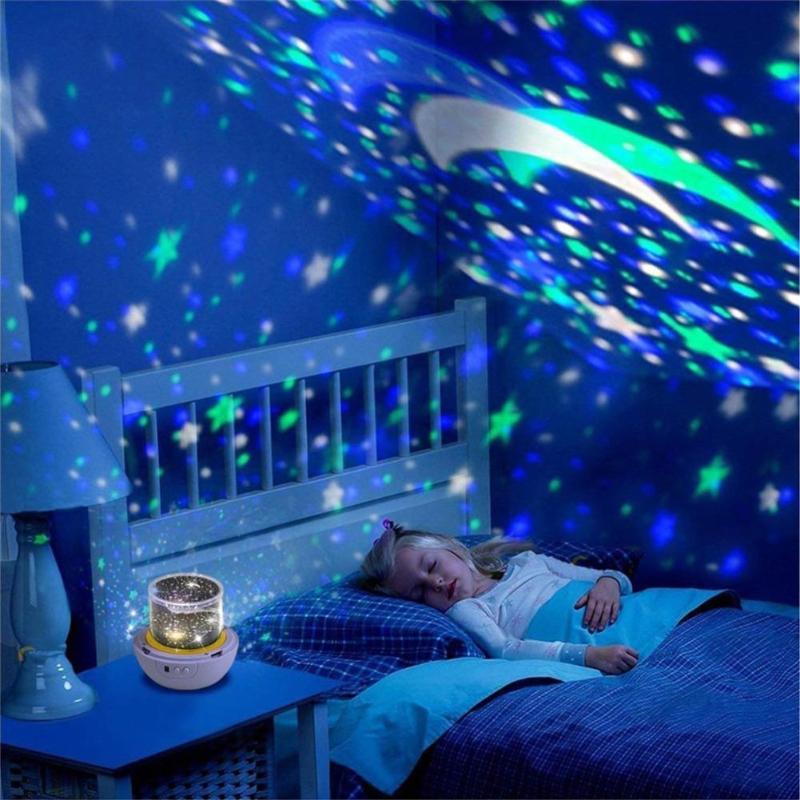 Roterende Sterrenhemel Galaxy Projector Licht Nachtkastje Projector Lamp Kerst Decoratie Thuis Kinderen Nachtlampje Baby Cadeau