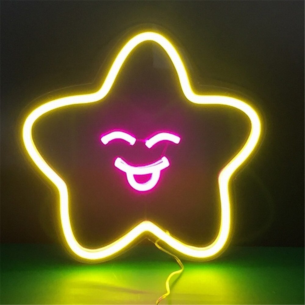 Kokeka førte neonlys smiley ansigt snegl lille and lille gris neon jul fest bar kunst dekoration væg lys