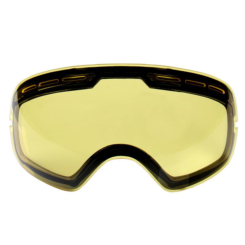 GOG-201 Lens Geel Opgeluisterd Magnetische Lens Voor Ski Goggles Anti-Fog UV400 Sferische Ski Bril Night Skiën Lens